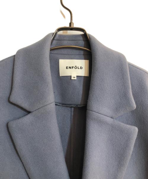 ENFOLD（エンフォルド）ENFOLD (エンフォルド) WOダブルフェイス 立体ポケットコート ブルー サイズ:38の古着・服飾アイテム
