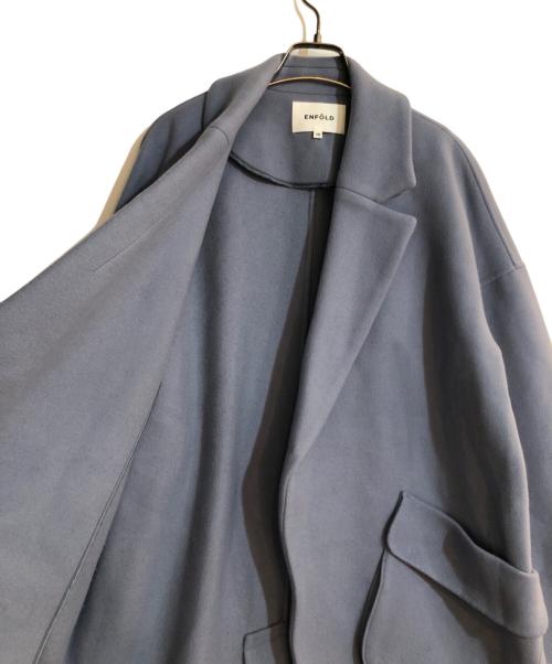 ENFOLD（エンフォルド）ENFOLD (エンフォルド) WOダブルフェイス 立体ポケットコート ブルー サイズ:38の古着・服飾アイテム
