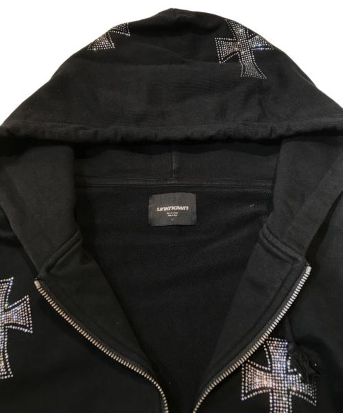 unknown（アンノウン）unknown (アンノーン) ラインストーンパーカー ブラック サイズ:Lの古着・服飾アイテム