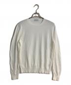 GRAN SASSOグランサッソ）の古着「8ゲージソフトコットンソリッドクルーネックニット」｜ホワイト
