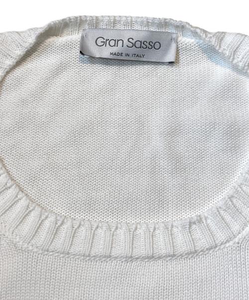 GRAN SASSO（グランサッソ）GRAN SASSO (グランサッソ) 8ゲージソフトコットンソリッドクルーネックニット ホワイト サイズ:不明の古着・服飾アイテム