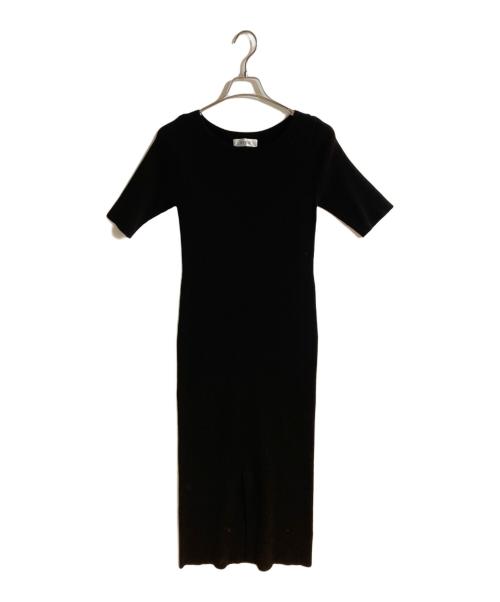 JENNE（ジェンヌ）JENNE (ジェンヌ) ロングリブニットワンピース ブラック サイズ:Ｌの古着・服飾アイテム
