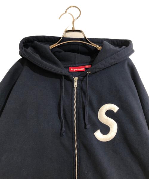 SUPREME（シュプリーム）Supreme (シュプリーム) s logo zip up hooded sweatshirt/ジップアップフーデットスウェットシャツ ネイビー サイズ:XXLの古着・服飾アイテム