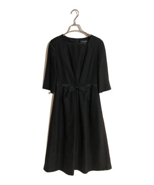 LANVIN NOIR（ランバン ノワール）LANVIN NOIR (ランバン ノワール) フロントリボンブラックフォーマルセットアップ ブラック サイズ:Sの古着・服飾アイテム