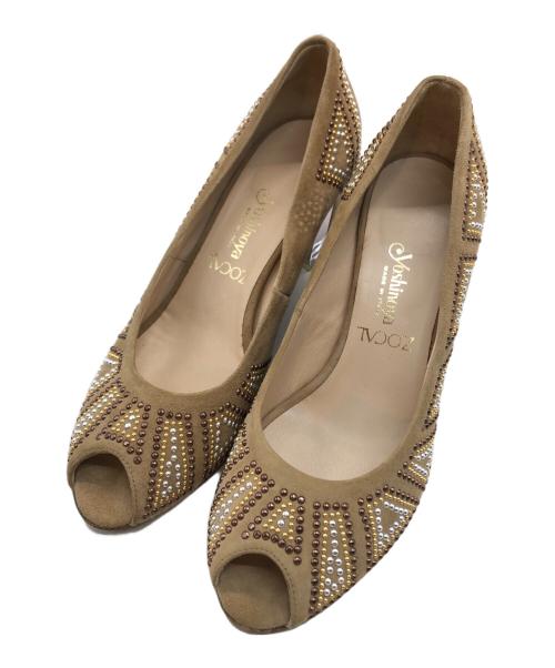 GINZA yoshinoya（銀座ヨシノヤ）GINZA yoshinoya (銀座ヨシノヤ) スタッズクリアソールパンプス ベージュ サイズ:37の古着・服飾アイテム