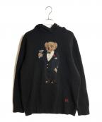 POLO RALPH LAURENポロ・ラルフローレン）の古着「ポロベアニットパーカー」｜ブラック