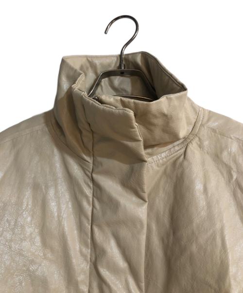 Ameri（アメリ）AMERI (アメリ) PASTING LIKE FAKE LEATHER JACKET ベージュ サイズ:Sの古着・服飾アイテム