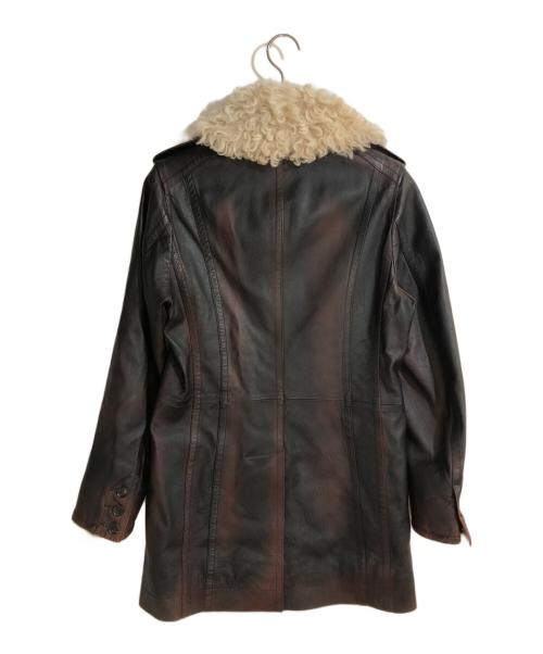 DOLCE & GABBANA（ドルチェ＆ガッバーナ）DOLCE & GABBANA (ドルチェ＆ガッバーナ) ムラ染めカンガルーレザーコート ブラウン サイズ:46の古着・服飾アイテム