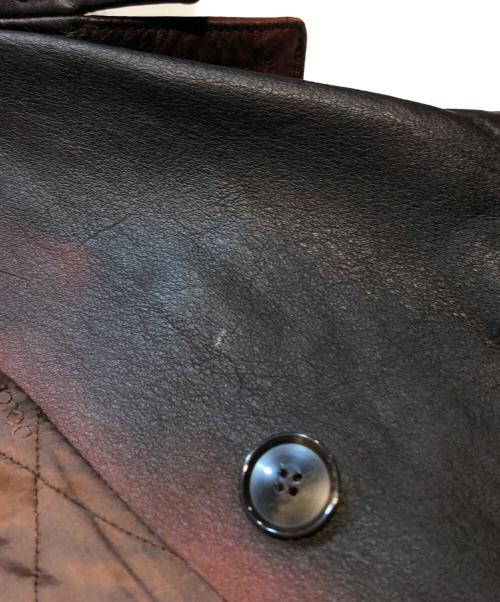 DOLCE & GABBANA（ドルチェ＆ガッバーナ）DOLCE & GABBANA (ドルチェ＆ガッバーナ) ムラ染めカンガルーレザーコート ブラウン サイズ:46の古着・服飾アイテム