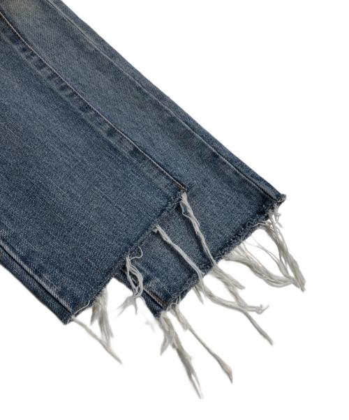 Saint Laurent Paris（サンローランパリ）Saint Laurent Paris (サンローランパリ) バンダナパッチ カットオフデニムパンツ ブルー サイズ:25の古着・服飾アイテム