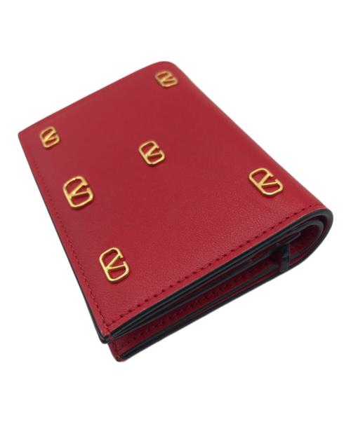 VALENTINO GARAVANI（ヴァレンティノ・ガラヴァーニ）VALENTINO GARAVANI (ヴァレンティノ・ガラヴァーニ) ロゴモチーフウォレット レッドの古着・服飾アイテム