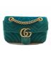 GUCCI（グッチ）の古着「GGマーモントベルベッドチェーンショルダーバッグ」｜ブルー