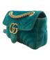 GUCCI (グッチ) GGマーモントベルベッドチェーンショルダーバッグ ブルー：53000円