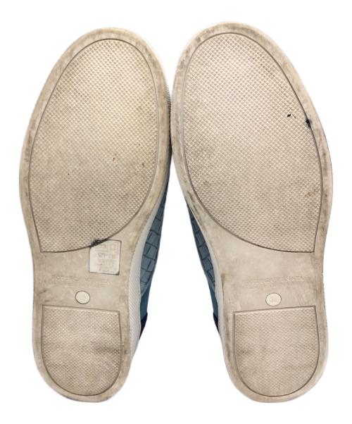 BOTTEGA VENETA（ボッテガベネタ）BOTTEGA VENETA (ボッテガベネタ) イントレチャートスリッポン ブルー サイズ:38 1/2の古着・服飾アイテム