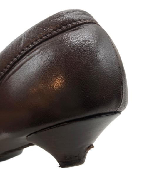 BOTTEGA VENETA（ボッテガベネタ）BOTTEGA VENETA (ボッテガベネタ) イントレチャートヒールローファー ブラウン サイズ:不明の古着・服飾アイテム