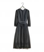 Mystradaマイストラーダ）の古着「レース×チュールワンピースセット」｜スカイブルー