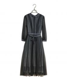 Mystrada（マイストラーダ）の古着「レース×チュールワンピースセット」｜スカイブルー