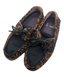 Timberland×WACKO MARIA（ティンバーランド×ワコマリア）の古着「レオパードハラコモカシンシューズ」｜ブラウン
