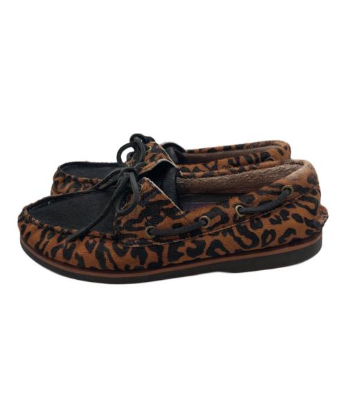 Timberland（ティンバーランド）Timberland (ティンバーランド) WACKO MARIA (ワコマリア) レオパードハラコモカシンシューズ ブラウン サイズ:25.5の古着・服飾アイテム