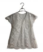 LE CIEL BLEUルシェルブルー）の古着「クロシェレースシャツ」｜ホワイト