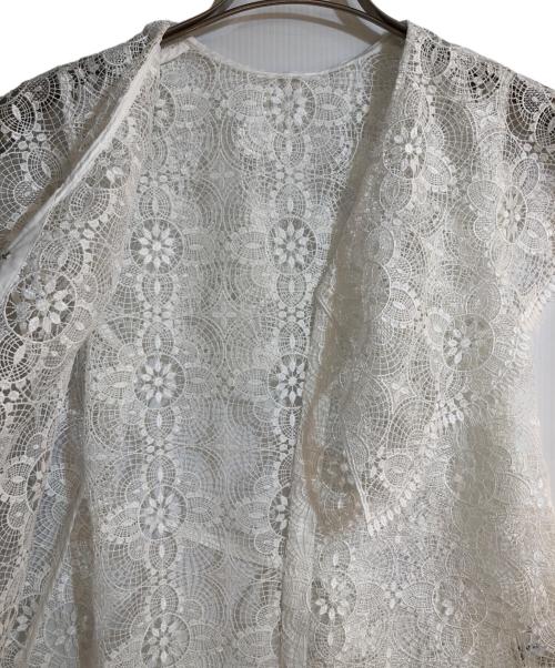 LE CIEL BLEU（ルシェルブルー）LE CIEL BLEU (ルシェルブルー) クロシェレースシャツ ホワイト サイズ:36の古着・服飾アイテム