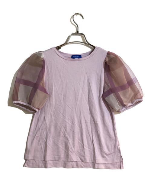 BLUE LABEL CRESTBRIDGE（ブルーレーベルクレストブリッジ）BLUE LABEL CRESTBRIDGE (ブルーレーベルクレストブリッジ) チェックチュールプリントセットアップワンピース ピンク サイズ:36の古着・服飾アイテム