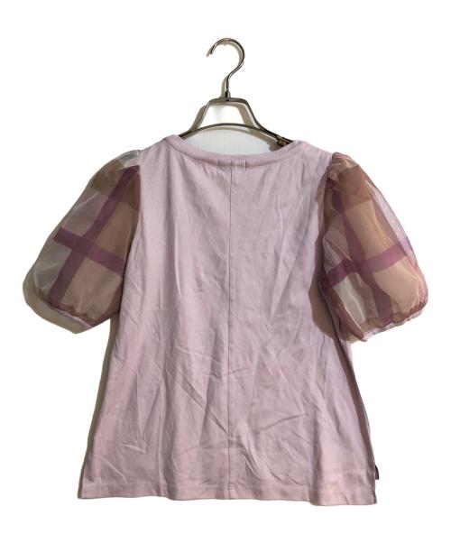 BLUE LABEL CRESTBRIDGE（ブルーレーベルクレストブリッジ）BLUE LABEL CRESTBRIDGE (ブルーレーベルクレストブリッジ) チェックチュールプリントセットアップワンピース ピンク サイズ:36の古着・服飾アイテム