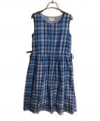 To b. by agnes b.トゥービー バイ アニエスベー）の古着「ノースリーブチェックワンピース」｜ブルー