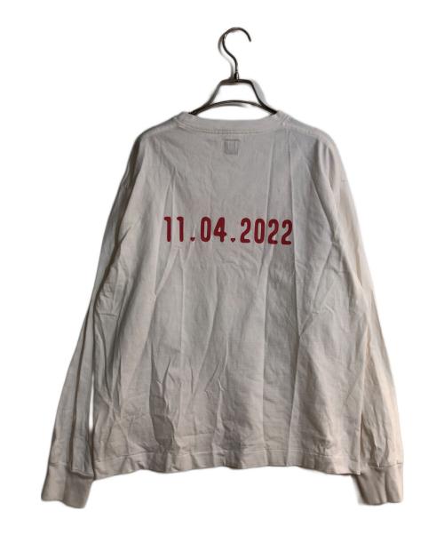 HUMAN MADE（ヒューマンメイド）HUMAN MADE (ヒューマンメイド) ロゴプリントロングスリーブカットソー ホワイト サイズ:Lの古着・服飾アイテム