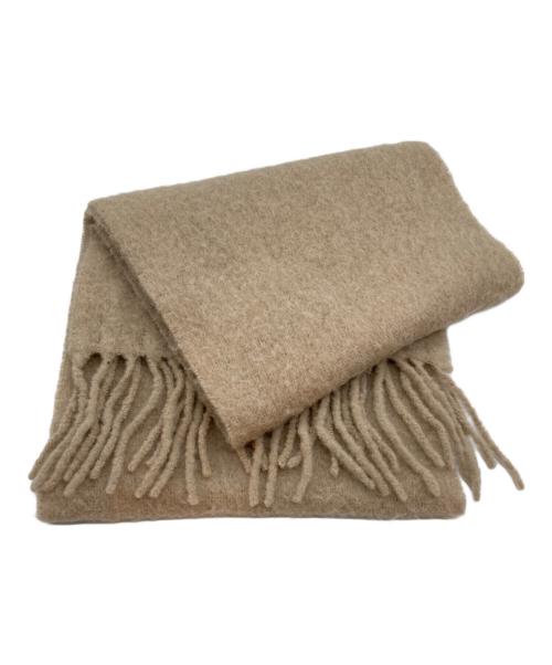 maison kitsune（メゾンキツネ）MAISON KITSUNE (メゾンキツネ) BABY ALPACA PLAIN SCARF ベージュの古着・服飾アイテム