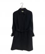 MARGARET HOWELLマーガレットハウエル）の古着「ベルテッドウールステンカラーコート」｜ネイビー