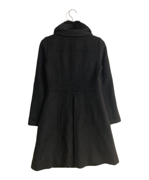 BLUE LABEL CRESTBRIDGE（ブルーレーベルクレストブリッジ）BLUE LABEL CRESTBRIDGE (ブルーレーベルクレストブリッジ) ファー付きウールコート ブラック サイズ:Lの古着・服飾アイテム