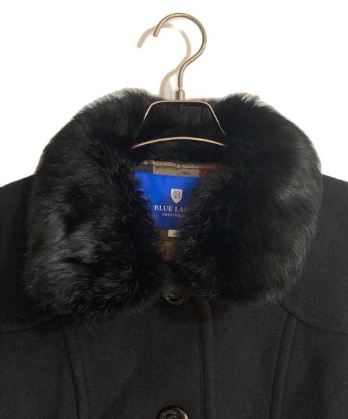 BLUE LABEL CRESTBRIDGE（ブルーレーベルクレストブリッジ）BLUE LABEL CRESTBRIDGE (ブルーレーベルクレストブリッジ) ファー付きウールコート ブラック サイズ:Lの古着・服飾アイテム
