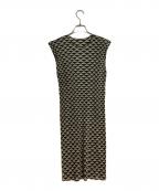 PLEATS PLEASEプリーツプリーズ）の古着「ノースリーブワンピース」｜ホワイト×ブラック