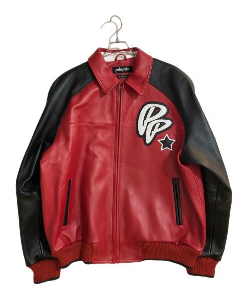 pellepelle（ペレペレ）pellepelle (ペレペレ) CLASSIC SODA CLUB レザージャケット ブラック×レッド サイズ:2XLの古着・服飾アイテム
