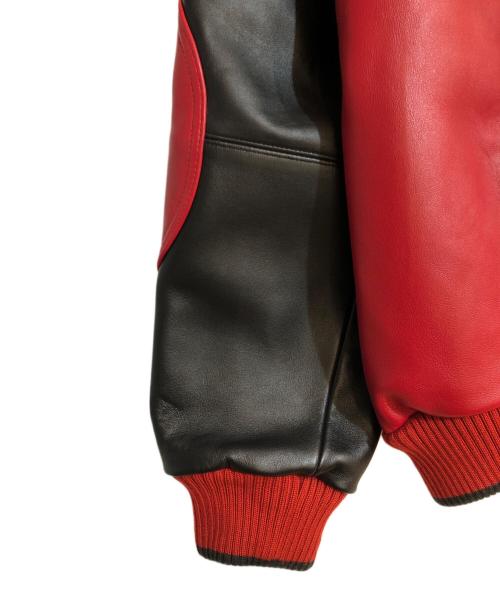 pellepelle（ペレペレ）pellepelle (ペレペレ) CLASSIC SODA CLUB レザージャケット ブラック×レッド サイズ:2XLの古着・服飾アイテム