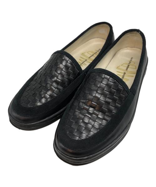 UNDER THE SUN（アンダー ザ サン）UNDER THE SUN (アンダー ザ サン) Cabaret Poval (キャバレーポバール) MANEBU (マネブ) レザーメッシュローファー ブラック サイズ:43の古着・服飾アイテム