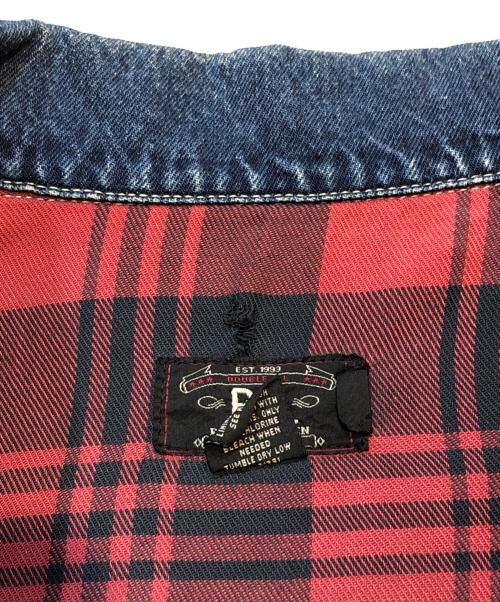 RRL（ダブルアールエル）RRL (ダブルアール) 2nd TYPE チェックライニングオールドデニムジャケット インディゴ サイズ:Lの古着・服飾アイテム