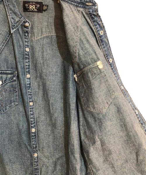 RRL（ダブルアールエル）RRL (ダブルアールエル) コンチョボタンデニムウエスタンシャツ インディゴ サイズ:Sの古着・服飾アイテム