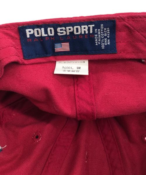 POLO SPORT（ポロスポーツ）POLO SPORT (ポロスポーツ) ロゴ刺繍キャップ レッドの古着・服飾アイテム