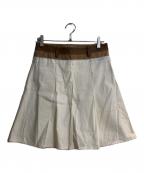 MIU MIUミュウミュウ）の古着「オールド切替プリーツスカート」｜ホワイト