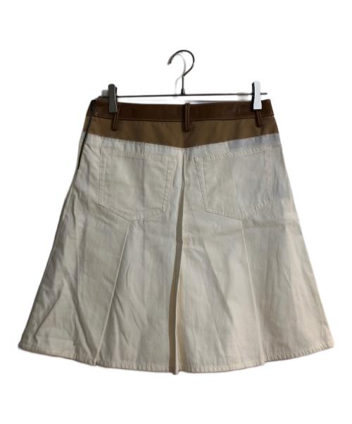MIU MIU（ミュウミュウ）MIU MIU (ミュウミュウ) オールド切替プリーツスカート ホワイト サイズ:W26の古着・服飾アイテム