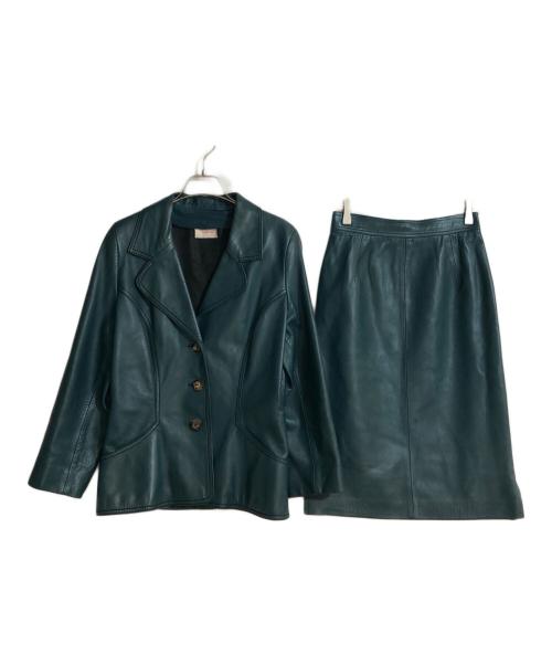 LOEWE（ロエベ）LOEWE (ロエベ) ナッパレザーセットアップスーツ グリーン サイズ:42/38の古着・服飾アイテム