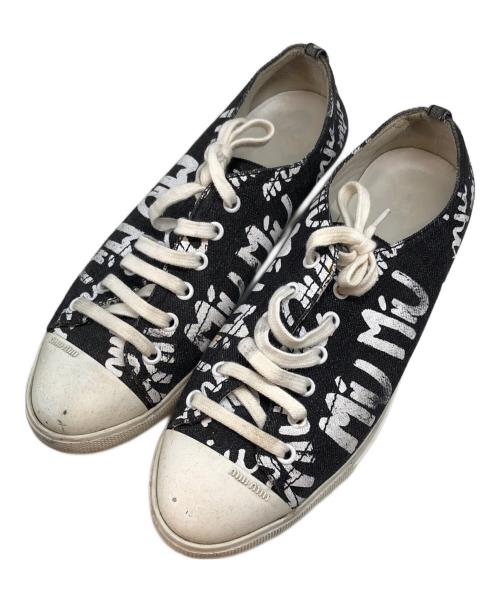 MIU MIU（ミュウミュウ）MIU MIU (ミュウミュウ) デニムローカットスニーカー グレー サイズ:23.5㎝の古着・服飾アイテム