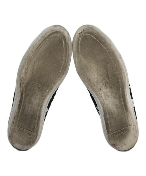 MIU MIU（ミュウミュウ）MIU MIU (ミュウミュウ) デニムローカットスニーカー グレー サイズ:23.5㎝の古着・服飾アイテム