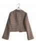 theory (セオリー) MULTICOLOR TWEED/PATCH CROP JKT/マルチカラーツイード パッチクロップジャケット ピンク 未使用品：21000円