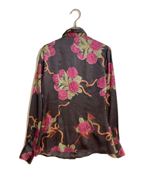 Salvatore Ferragamo（サルヴァトーレ フェラガモ）Salvatore Ferragamo (サルヴァトーレ フェラガモ) シルク100％フラワープリントシャツ パープル サイズ:38の古着・服飾アイテム