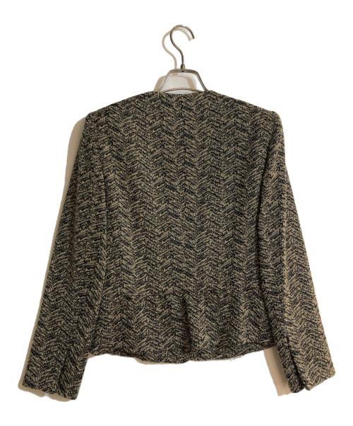 ETRO（エトロ）ETRO (エトロ) ノーカラーツイードジャケット ベージュ サイズ:42の古着・服飾アイテム