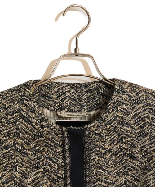 ETRO（エトロ）ETRO (エトロ) ノーカラーツイードジャケット ベージュ サイズ:42の古着・服飾アイテム