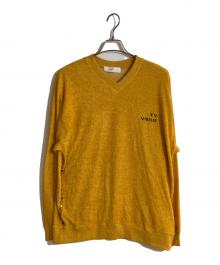 TOGA VIRILIS（トーガ ビリリース）の古着「パイルVネックニット」｜イエロー